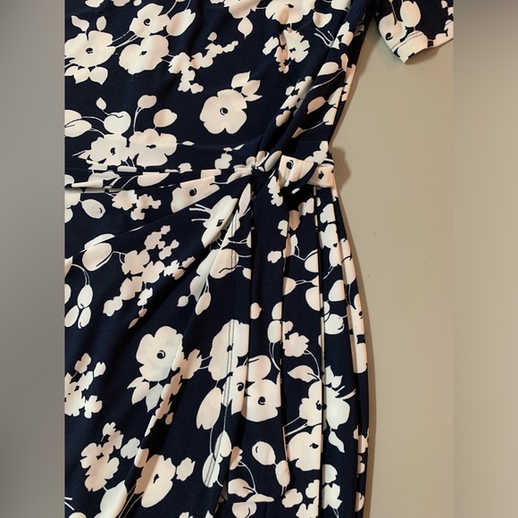 Chaps Navy Floral Midi Dress - Picture 4 of 6
